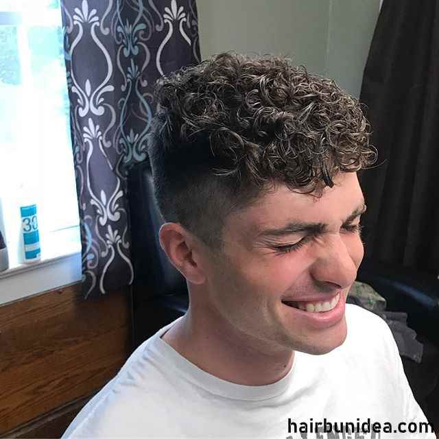 Refreshing Curly Hair Bun Men Hairstyles